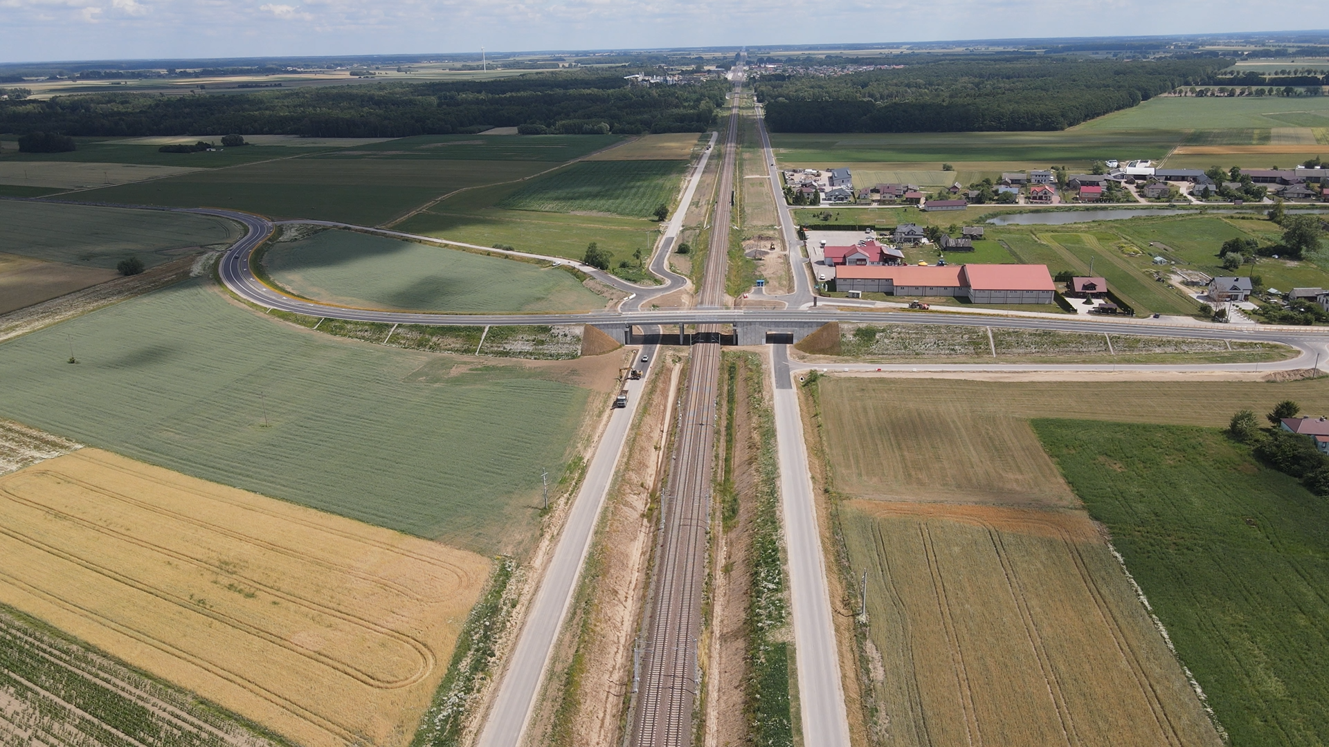 Węzeł drogowy z drona