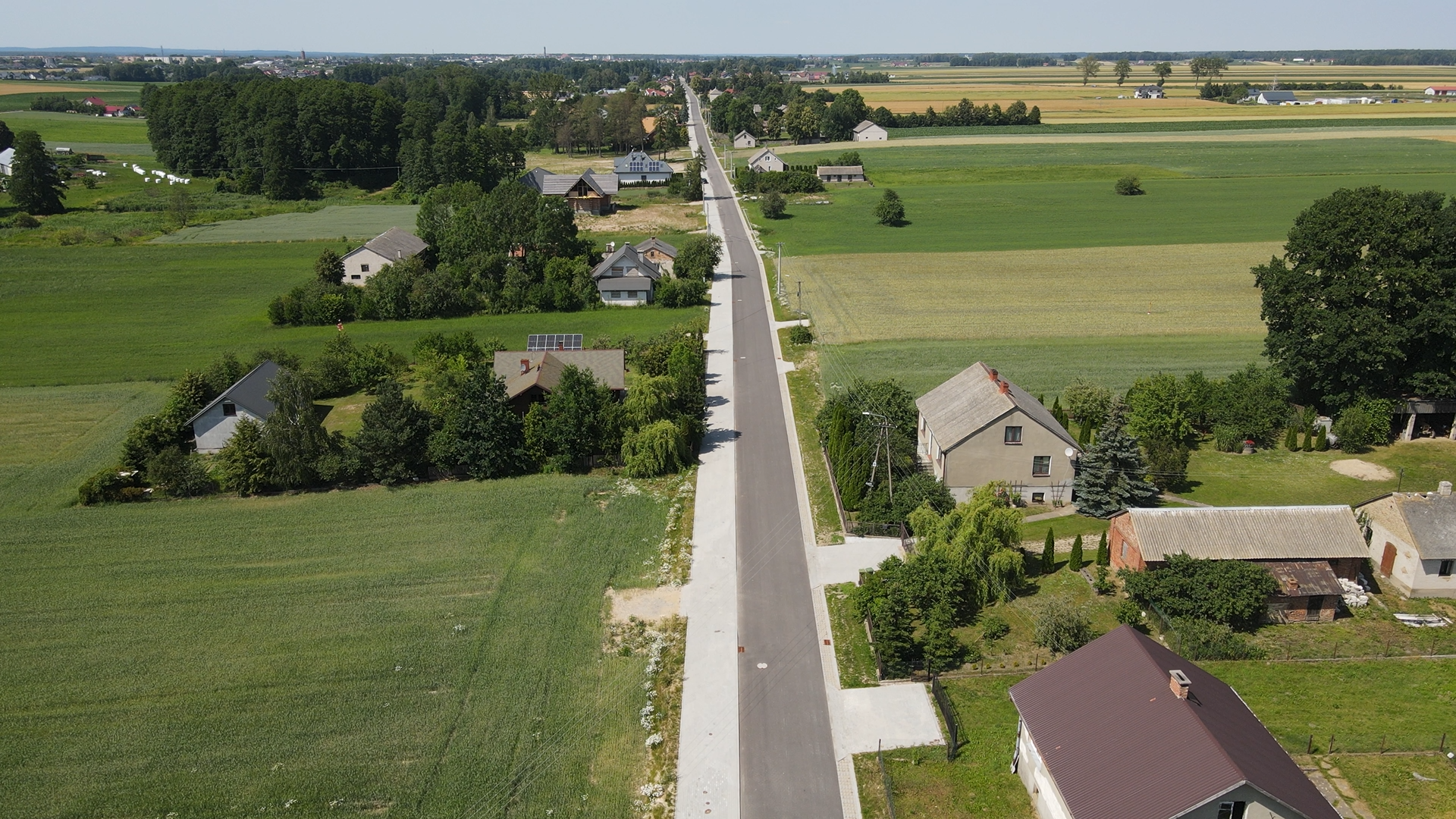 Droga wiejska z lotu ptaka